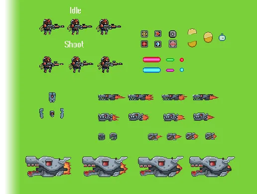 Robot Shooting Game Sprite (Free)
