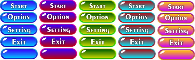 2D UI Buttons Free Package for unity developer by Javedkhanme