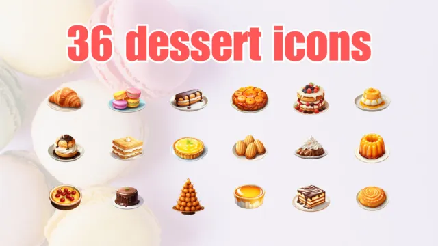 Free 2D Food Icons - Desserts