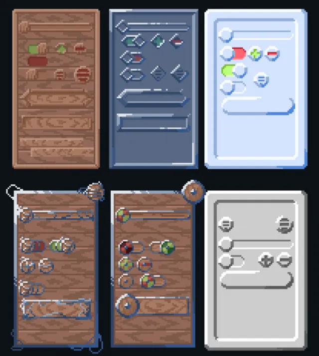 Pixel art Menu package (5 sets)