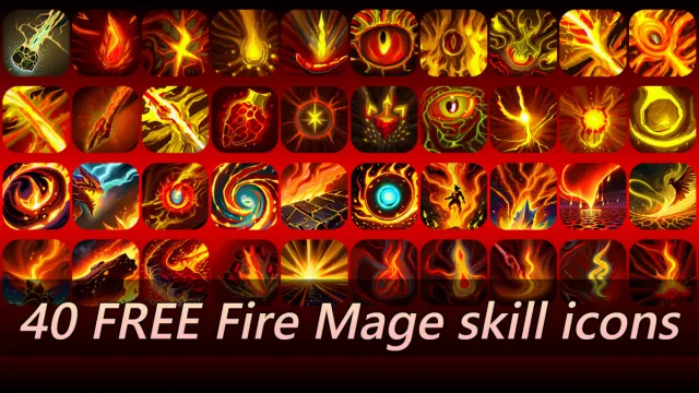 40 FREE Fire Mage skill icons