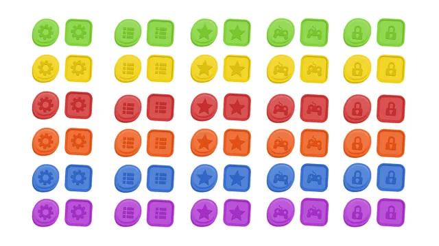 Multicolored GUI buttons