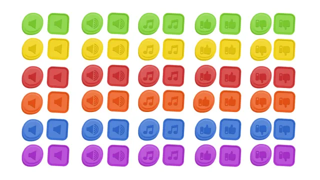 Multicolored GUI buttons