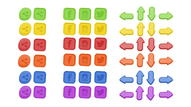 Multicolored GUI buttons