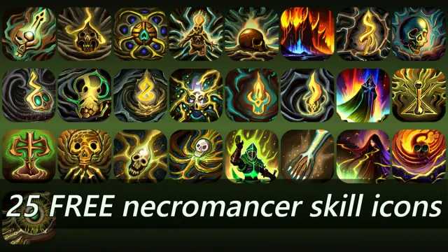 25 FREE necromancer skill icons