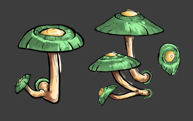 2D Hand drawing MUSHROOM icons