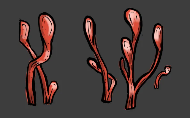 2D Hand drawing MUSHROOM icons