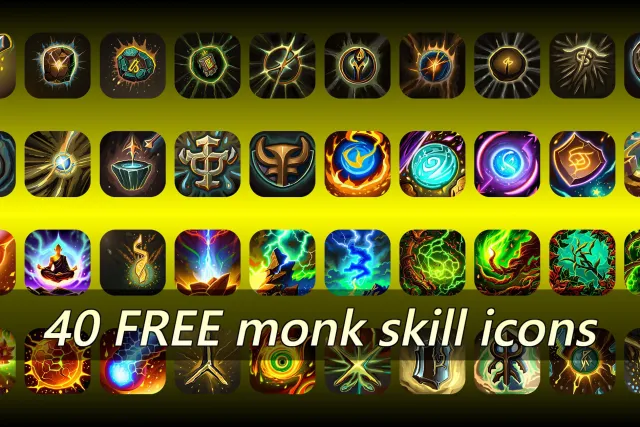 40 FREE monk skill icons