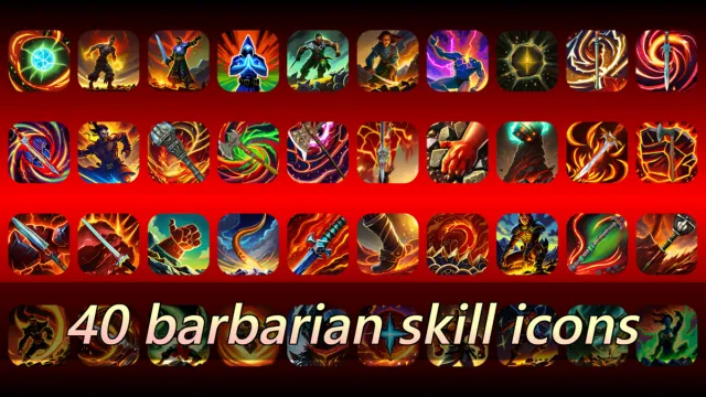 40 FREE barbarian skill icons