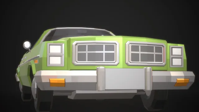 Low-Poly Retro City Car 03
