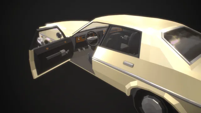 Low-Poly Retro City Car 03