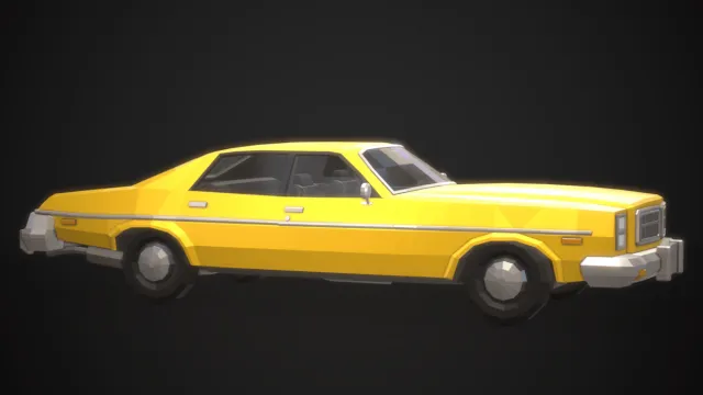 Low-Poly Retro City Car 03
