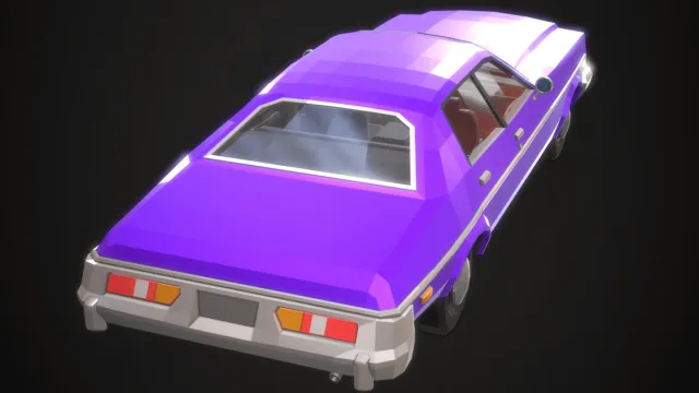 Low-Poly Retro City Car 03