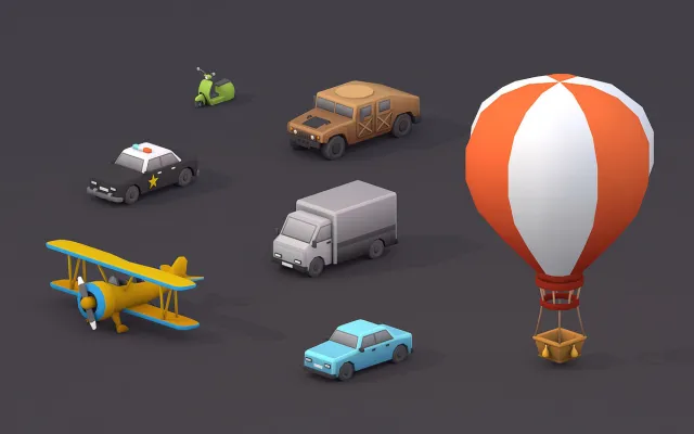 Low Poly Free Vehicles Pack