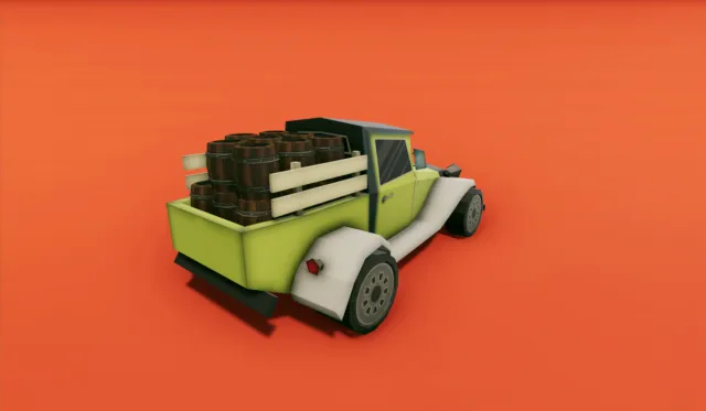 FREE - Pickup Truck with Barrels
