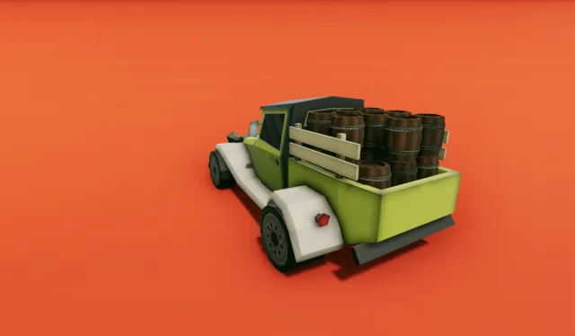 FREE - Pickup Truck with Barrels